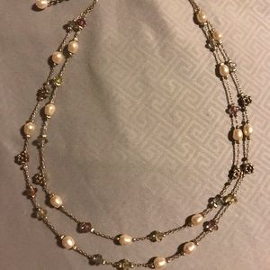 Purple and pearl necklace